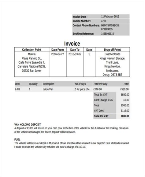 Deposition Invoice Template