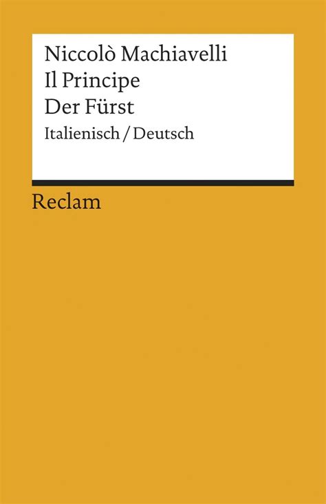 Der Fürst Il Principe Vollständige deutsche Ausgabe German Edition Kindle Editon