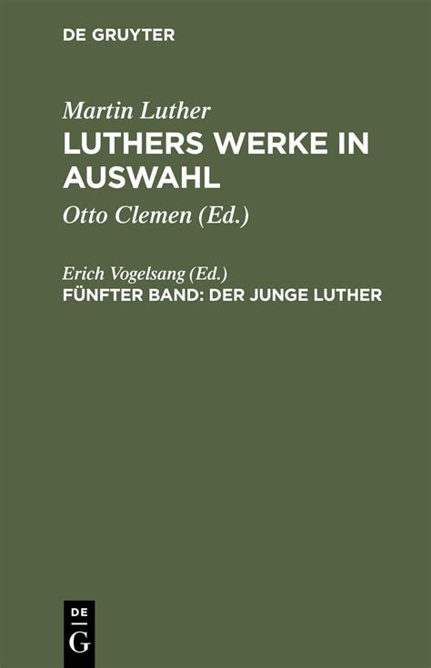 Der junge Luther de Gruyter Texte German Edition Doc