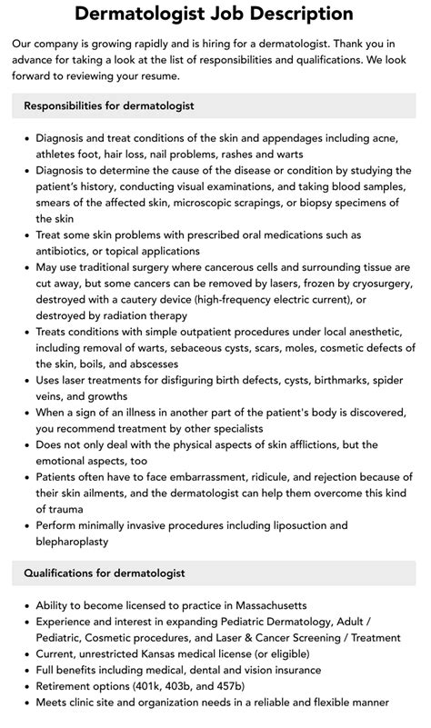 Dermatologist Job Outlook: A Comprehensive Guide to the Future of Skin Care