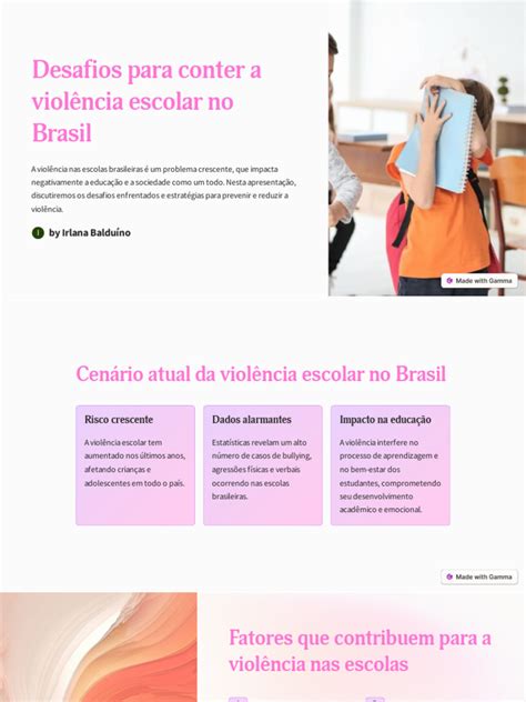 Desafios Para Conter a Violência Escolar no Brasil