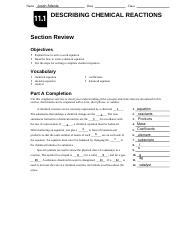 Describing Chemical Reactions Section Review Answers Kindle Editon