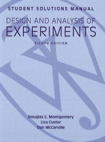 Design And Analysis Of Experiments Solutions Manual Epub