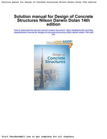 Design Of Concrete Structures Nilson Solution Manual Doc