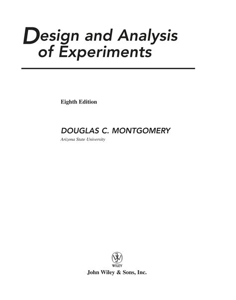 Design Of Experiments Montgomery 8th Edition Solutions PDF