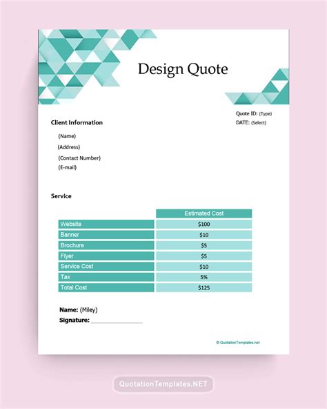 Design Quote Template