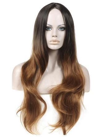 Designed 24 Inch Long Wavy Style Lace Front 100% Remy Hair Ombre Wigs