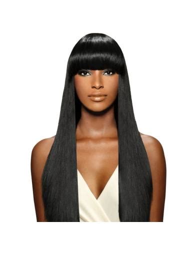 Designed Black Straight Long African American Wigs