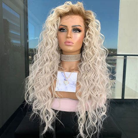 Designed Blonde Curly Long Human Hair Wigs & Half Wigs