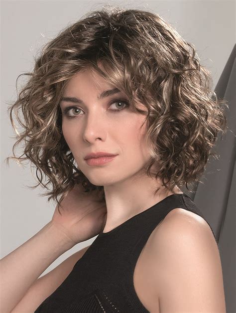 Designed Brown Synthetic Curly Designed Wigs Monofilament