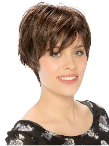 Designed Monofilament Synthetic Straight 8" Short Wigs