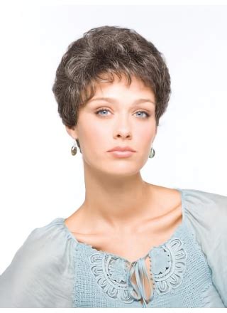 Designed Wavy Short Synthetic Grey Wigs