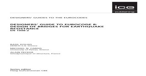 Designers Guide To Eurocode 8 Design of Bridges For Earthquake Resistance Kindle Editon