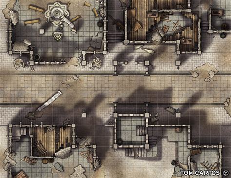 Destroyed City Street DnD Map: A Guide to Creating a Setting of Urban Ruin