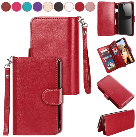 Detachable Magnetic Wristlet Genuine Leather Reader