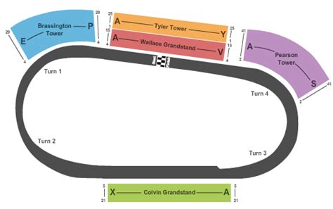 Detailed Darlington Raceway Seating Chart