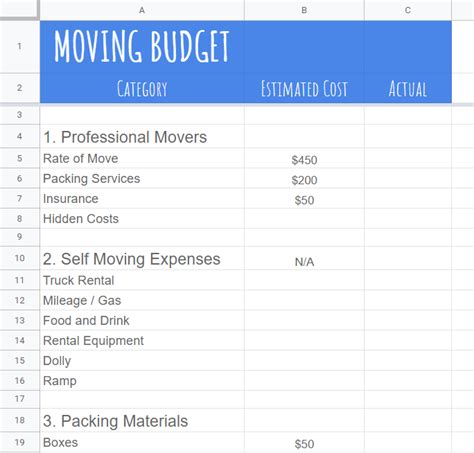 Determine Your Moving Date and Budget: