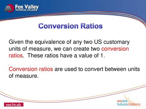 Determining the Conversion Ratio