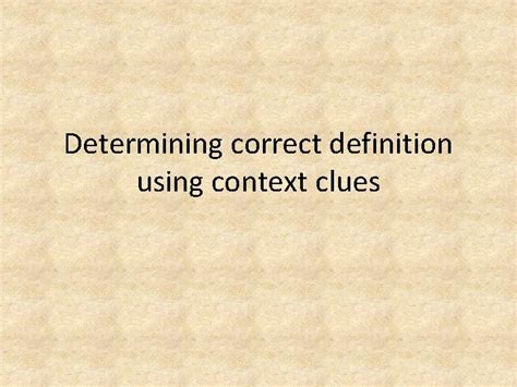 Determining the Correct Definition