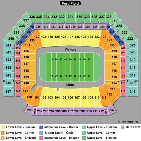 Detroit Ford Field Seating Chart
