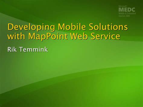 Developing Mobile Solutions With Mappoint Web Service PDF