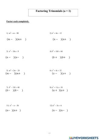 Developing Skills In Algebra B Factoring Answers Reader