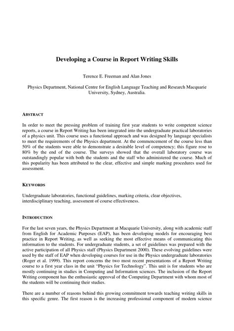 Developing Writing Writing Reports PDF