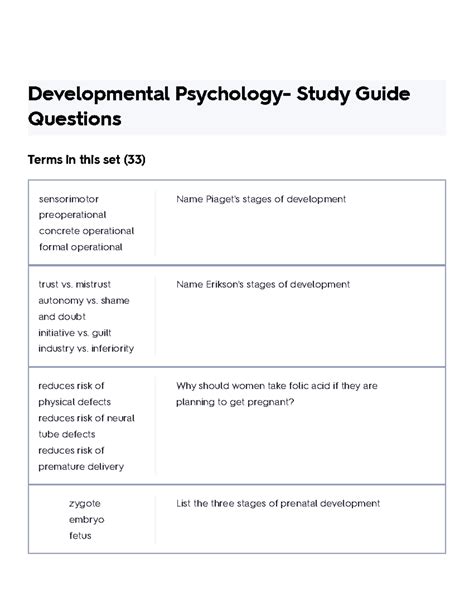 Developmental Psychology Questions And Answers Doc