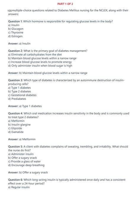 Diabetes Mcq And Answers Kindle Editon