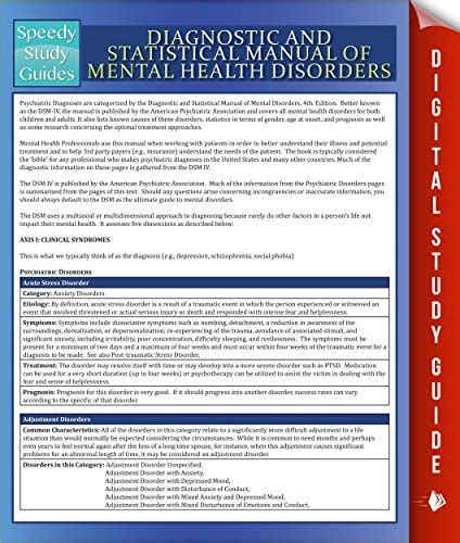 Diagnostic and Statistical Manual of Mental Health Disorders Speedy Study Guides Kindle Editon