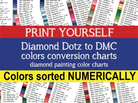 Diamond Dotz To Dmc Conversion Chart Printable