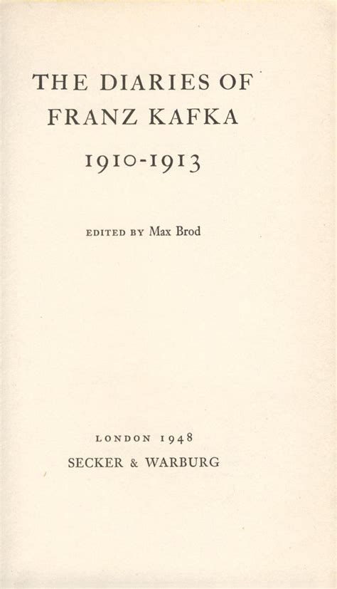 Diaries of Franz Kafka Vol 1 1910-1913 Epub