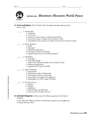 Dictators Threaten World Peace Answers Doc