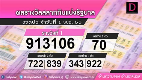 Did You Miss the ลอตเตอรี่1พฤศจิกายน2565 Drawing? Here's Your Recap and a Chance to Win Big Next Time!