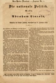 Die nationale politik Rede von Abraham Lincoln gehalten im Cooper institut New-York am 27 februar 1860 Primary Source Edition German Edition Kindle Editon