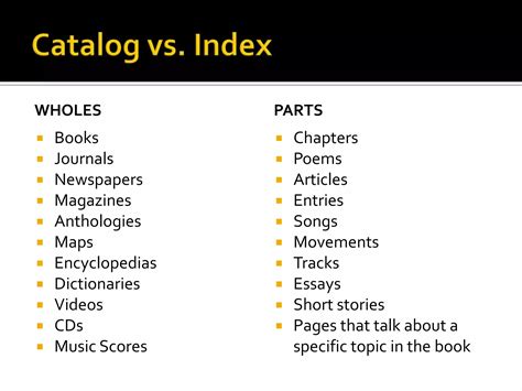 Difference Between Catalogue And Index