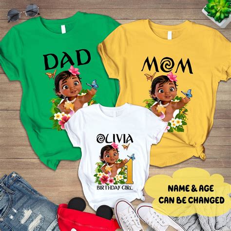 Different Styles of Moana Birthday Shirts