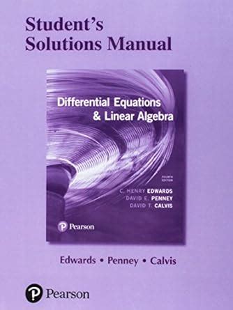 Differential Equations Linear Algebra Student Solutions Manual Epub