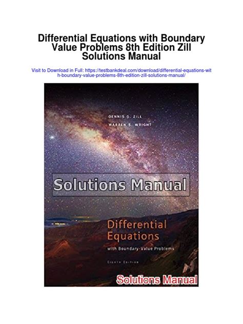 Differential Equations Solutions Manual Zill Reader