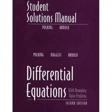 Differential Equations Student Solutions Manual Kindle Editon