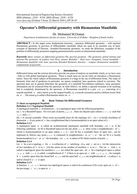 Differential and Riemannian Manifolds Corrected 2nd Printing PDF