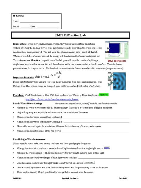 Diffraction Phet Lab Answer Key Reader