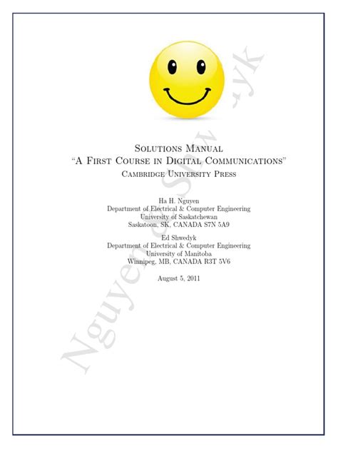 Digital Communications Nguyen Solution Manual Doc