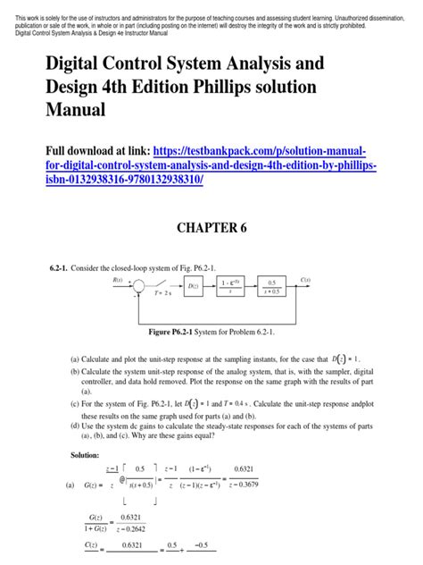 Digital Control System Analysis And Design Solution Kindle Editon