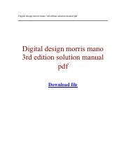 Digital Design Third Edition Solution Manual Kindle Editon