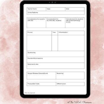 Digital Lesson Plan Template