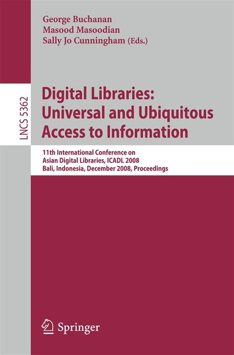 Digital Libraries : Universal and Ubiquitous Access to Information 11th International Conference on Doc