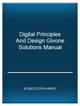 Digital Principles And Design Givone Solutions Manual PDF