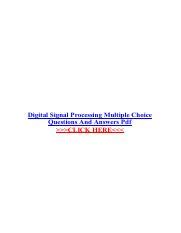 Digital Signal Processing Mcqs With Answers Reader