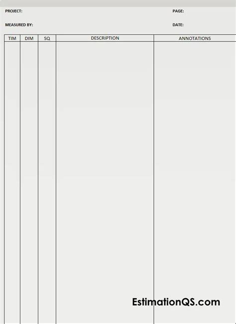 Dimension Paper Template